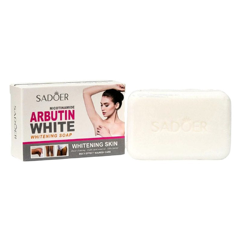 JABON CORPORAL Y FACIAL EN BARRA BLANQUEADOR CON NICOTINAMIDA Y ARBUTINA SADOER 100G