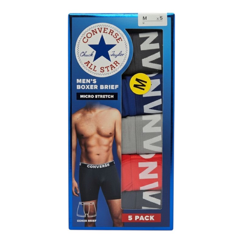 ROPA INTERIOR PARA CABALLERO, CONVERSE BOXER BRIEF MICRO STRETCH, 5 UNIDADES TALLA MEDIUM 81-86 (M)