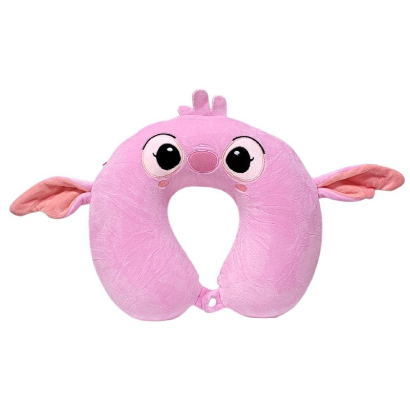 COLLARIN FOAM ALMOHADA PARA CUELLO EN FORMA DE U DE ESPUMA VISCOELASTICA CON FUNDA DE FELPA EXTRAIBLE Y LAVABLE, Y CIERRE DE CUELLO, PARA VIAJES O DORMIR 2 DISEÑOS LILO Y STITCH 10X30X28CM