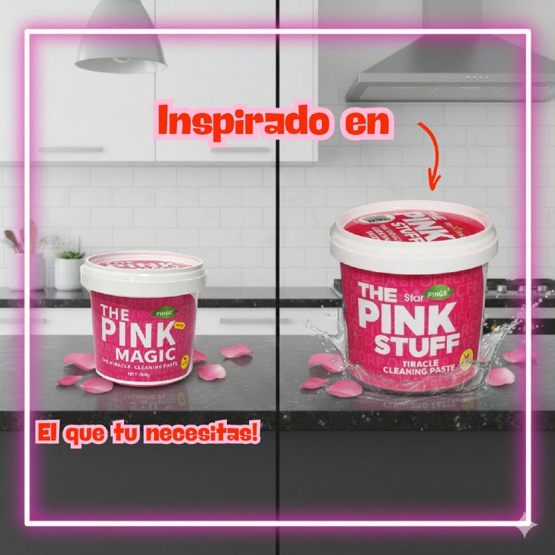 PASTA LIMPIADORA DUPE DE PINK STUFF 500G MILAGROSA QUE GARANTIZA LIMPIEZA PROFUNDA EN INTERIORES Y EXTERIORES MULTIUSOS, ELIMINANDO LA SUCIEDAD MAS DIFICIL FACILMENTE THE PINK MAGIC 500G