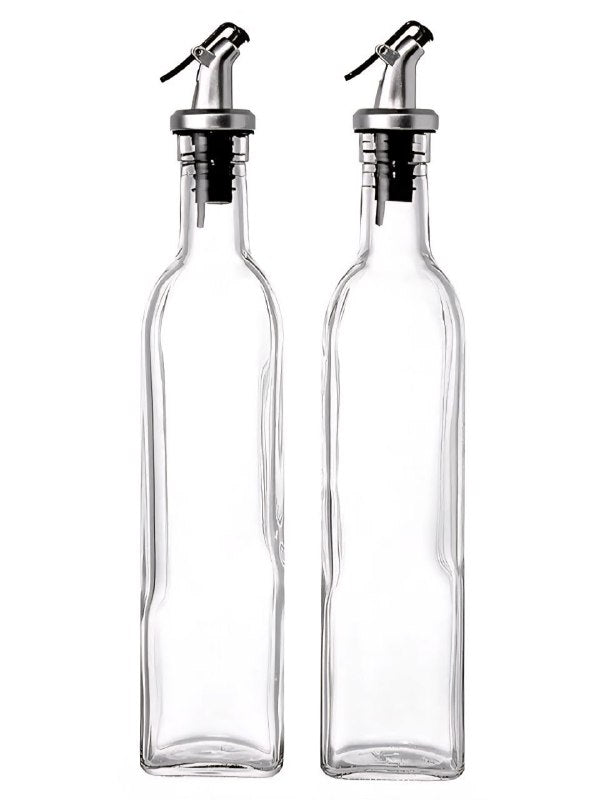 BOTELLA DISPENSADORA DE ACEITE O VINAGRE DE CRISTAL Y ACERO INOXIDABLE Y VERTIDO FACIL LIVELY GLASS GRUET 250MLX2UND