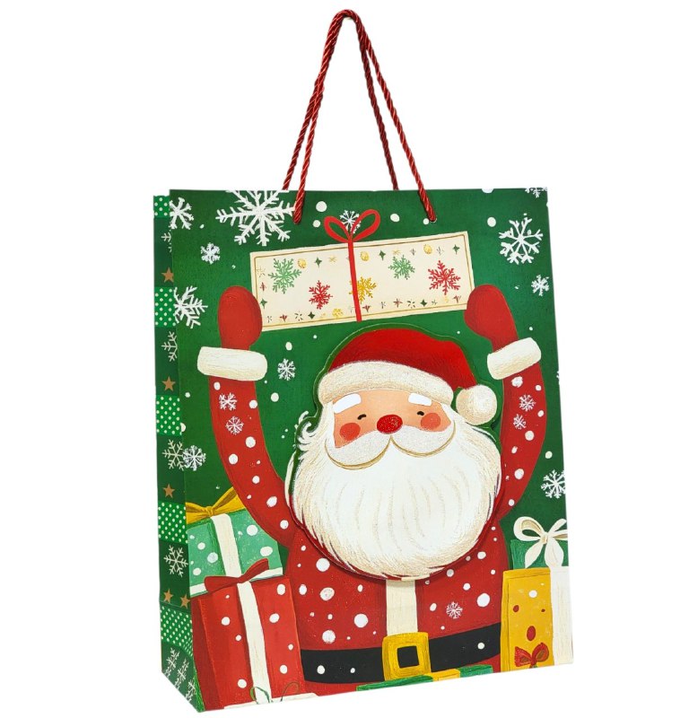 BOLSA DE REGALO NAVIDEÑA MEDIANA 26X32X10CM