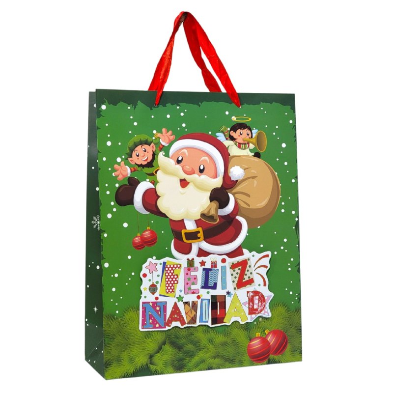 BOLSA DE REGALO NAVIDEÑA GRANDE 30X40X12CM