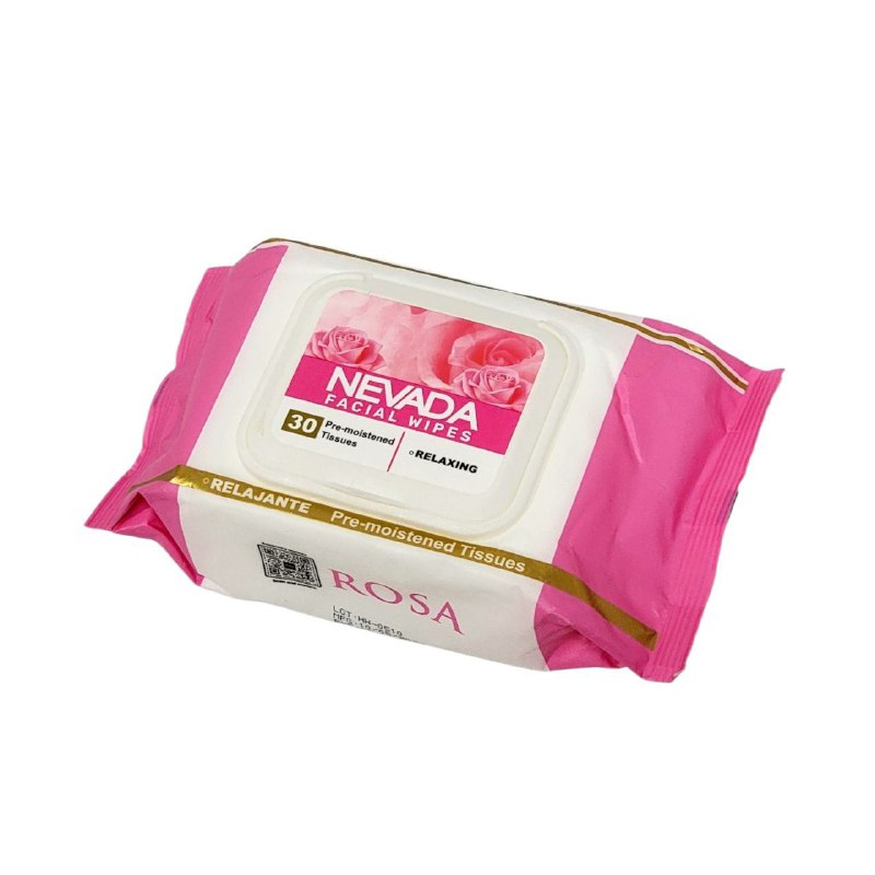 TOALLITAS HUMEDAS FACIALES LIMPIADORAS DE ROSA NEVADA 30UND