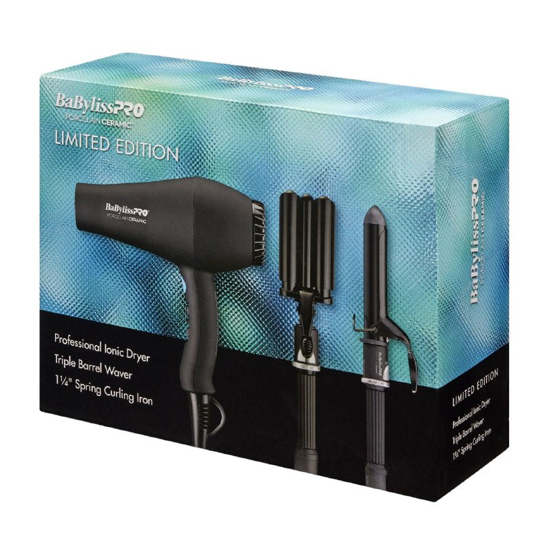 SECADORA DE CABELLO EN SET, TECNOLOGIA DE PORCELANA CERAMICA Y IONICA, SECADO Y PEINADO RAPIDO Y MENOS DAÑO, REDUCE EL FRIZZ SECADORA, RIZADOR Y TENAZA BABYLISSPRO