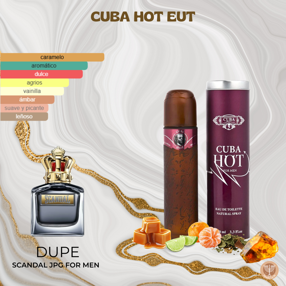 CUBA HOT FOR MEN EDT 100ML (H)(DUPE DE DUPE JEAN PAUL GAULTIER SCANDAL POUR HOMME)