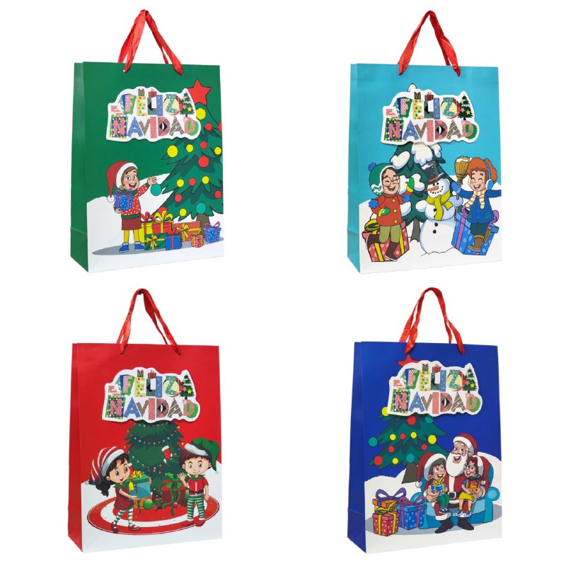 BOLSA DE REGALO NAVIDEÑA GRANDE 30X40X12CM