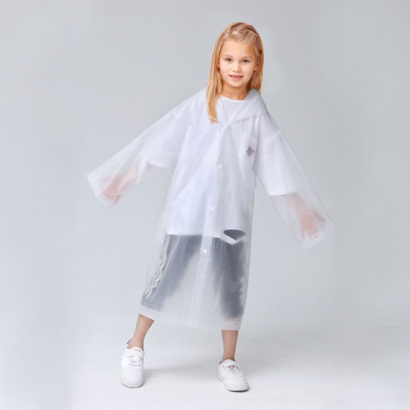 CAPOTE PARA LLUVIA IMPERMEABLE PARA NIÑOS LIGERO Y FACIL DE LLEVAR 5 COLORES EVA CHILDREN RAINCOAT