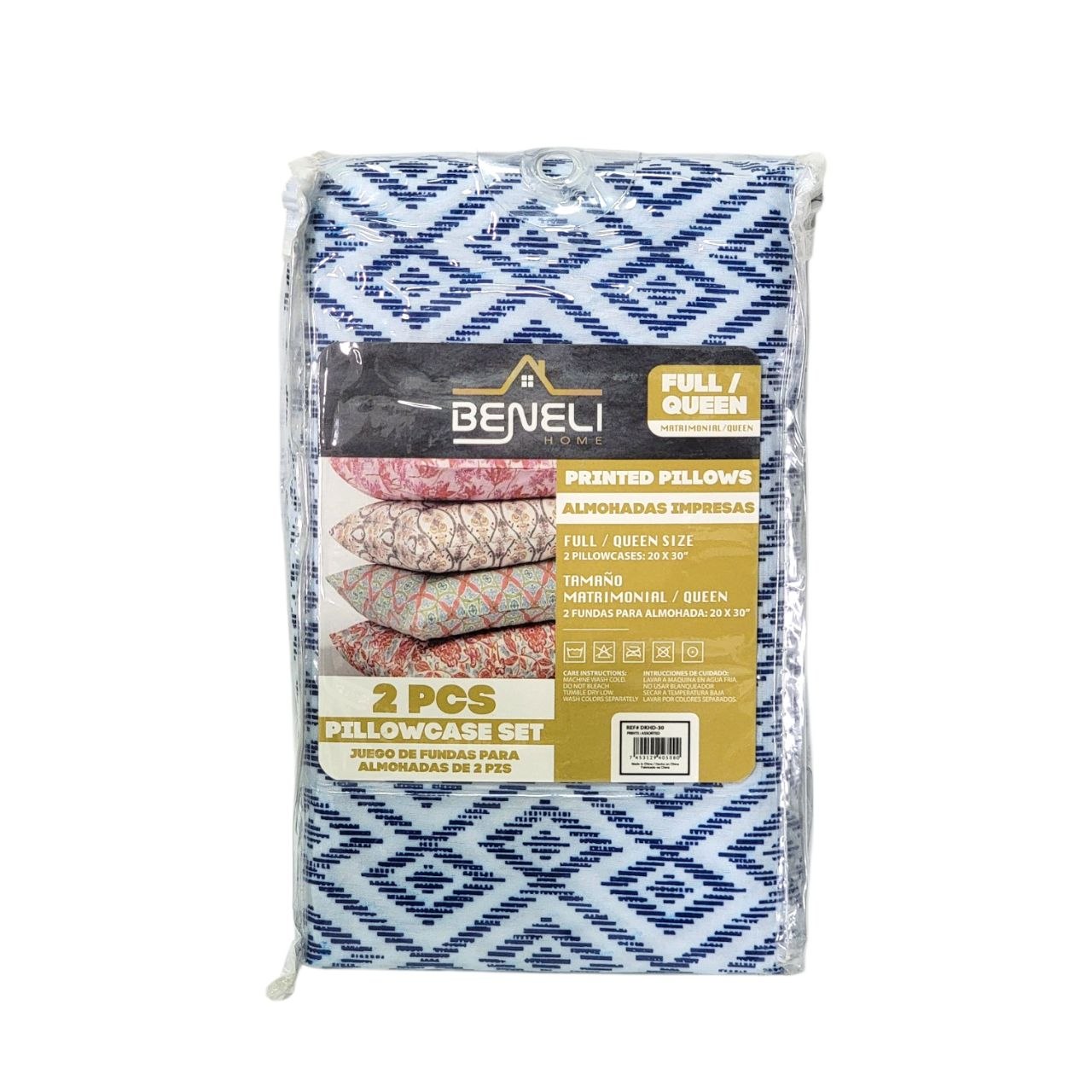 FUNDAS PARA ALMOHADAS TAMAÑO MATRIMONIAL/QUEEN 2PCS BENELI HOME 50X76CM X 2PCS