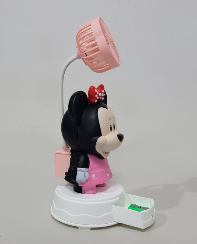 VENTILADOR DE MESA RECARGABLE DE MINNIE MOUSE CON SACAPUNTAS TABLE FAN