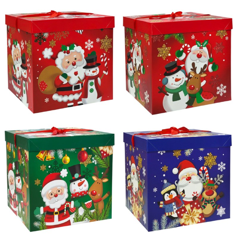 CAJA DE REGALO NAVIDEÑA EXTRA GRANDE 30X30CM