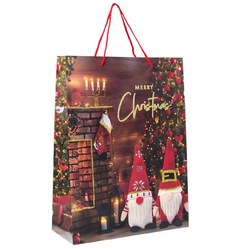 BOLSA DE REGALO NAVIDEÑA GRANDE 30X40X12CM