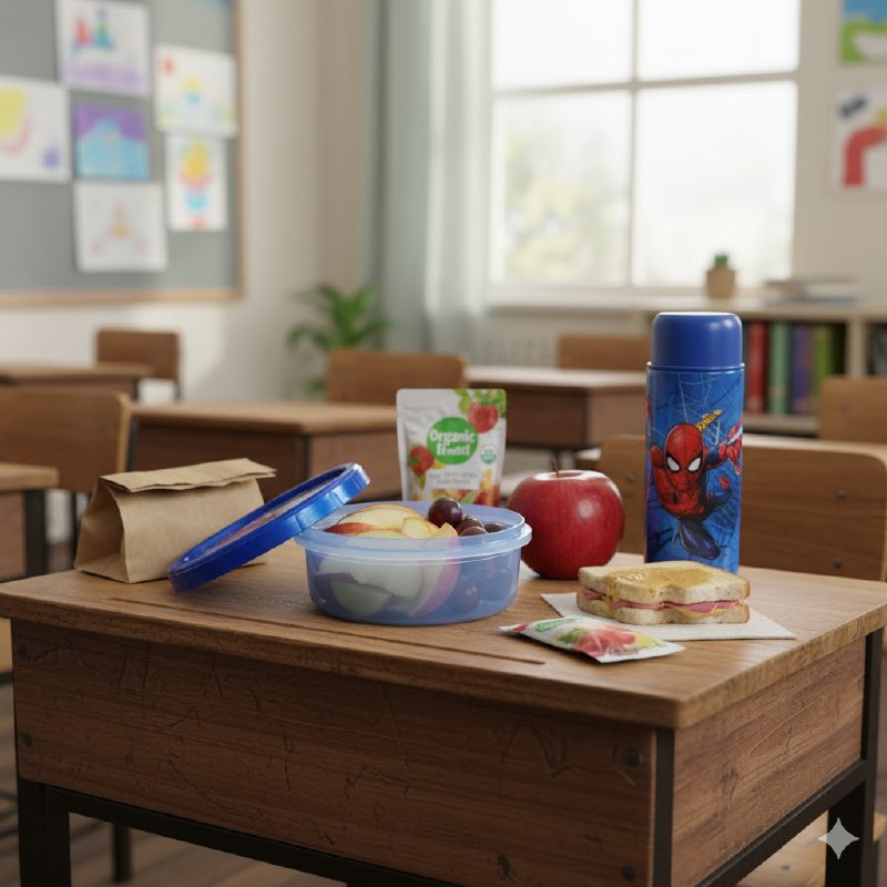 ORGANIZADOR RECIPIENTE PARA NIÑOS CON DISEÑO DE SPIDERMAN