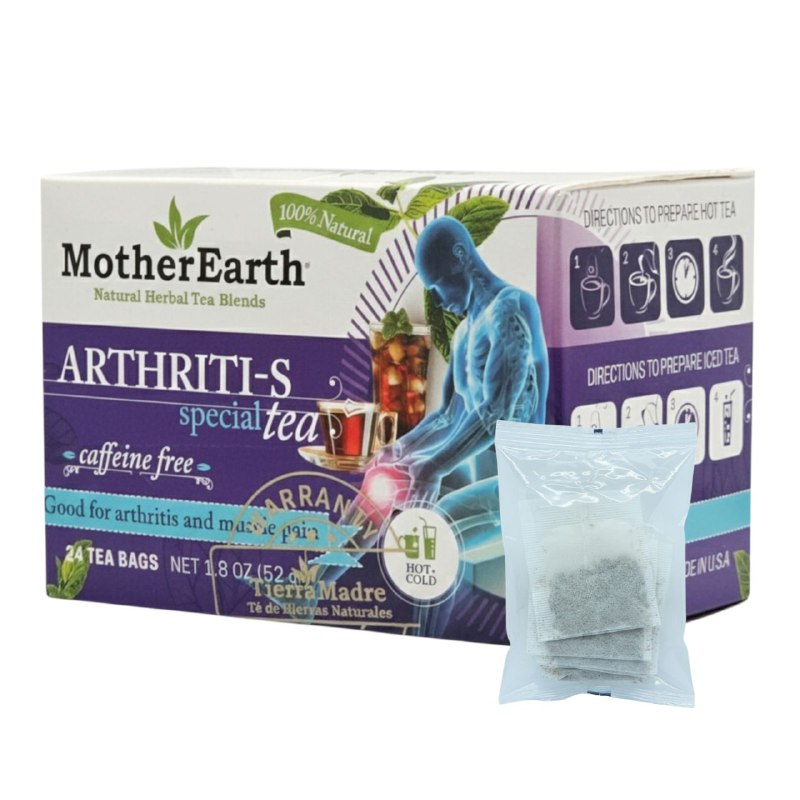 TE HERBAL NATURAL SIN CAFEINA SABOR MENTA QUE ALIVIA EL DOLOR DE ARTRITIS Y MUSCULAR MOTHER EARTH 24UND