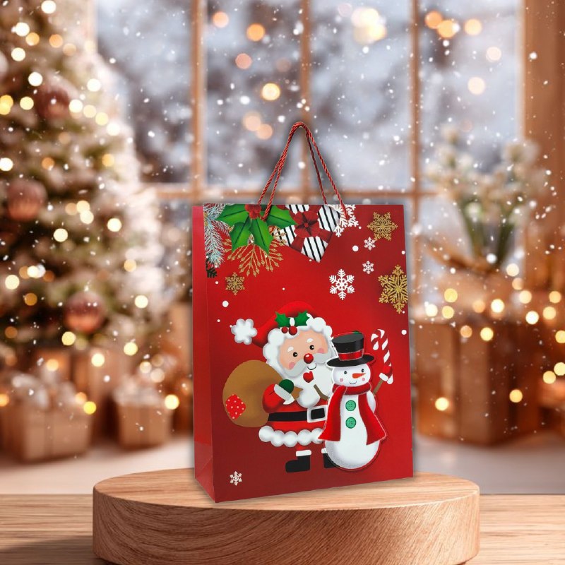 BOLSA DE REGALO NAVIDEÑA GRANDE 30X40X12CM