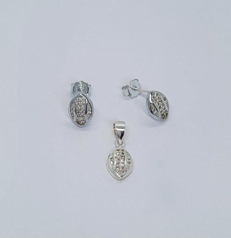 PSET2542 SET GOTA CON ZIRCONIA BLANCO PLATA 9.25