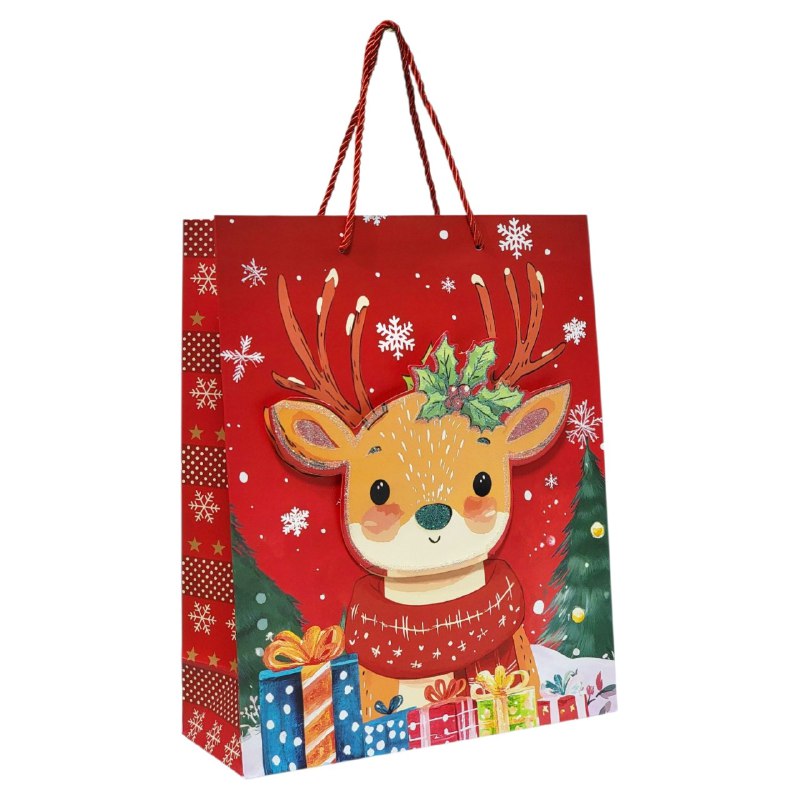 BOLSA DE REGALO NAVIDEÑA MEDIANA 26X32X10CM