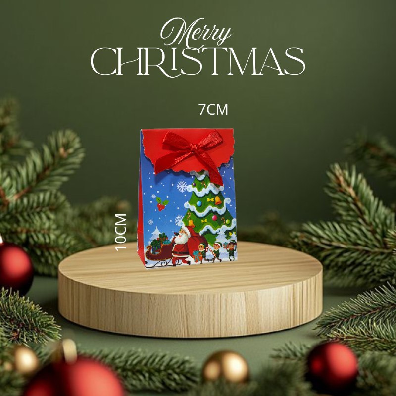 BOLSA DE REGALO NAVIDEÑA PEQUEÑA XXS 7CMX10CM, 15 ESTILOS