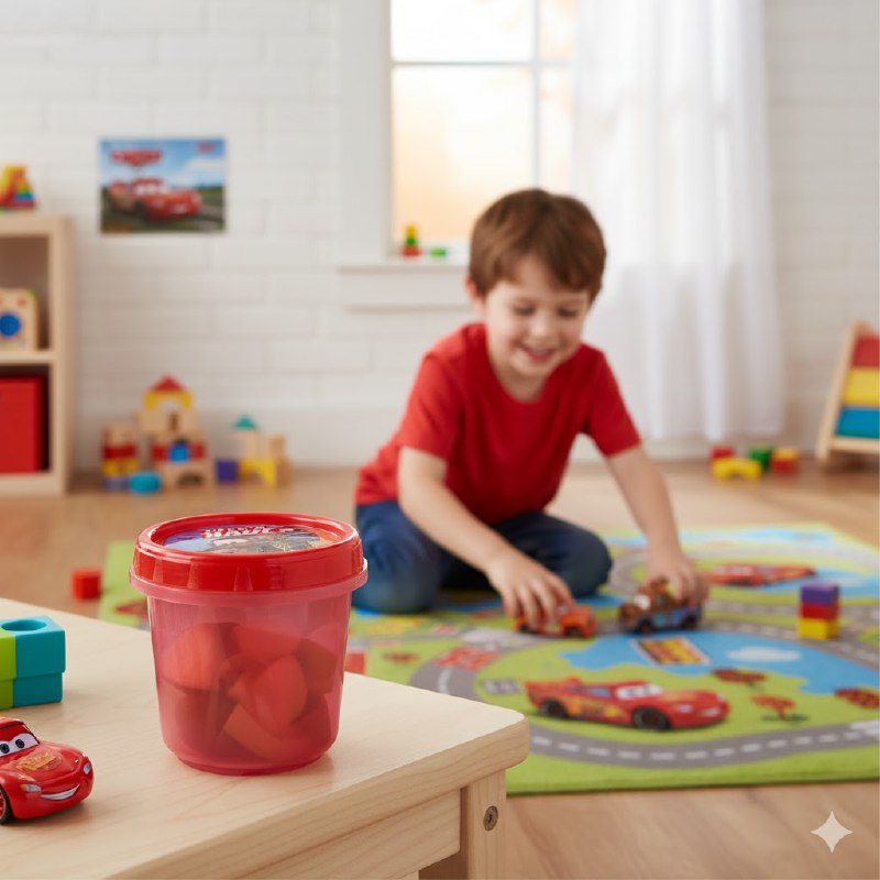 ORGANIZADOR RECIPIENTE PARA NIÑOS CON DISEÑO DE CARS