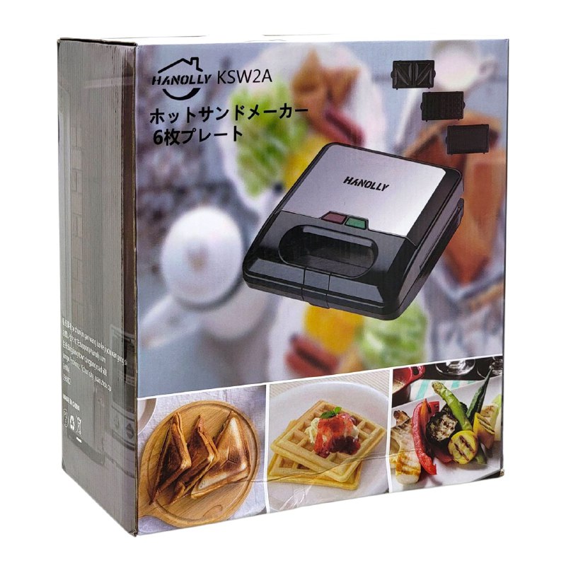 MAQUINA SADWICHERA ELECTRICA 3 EN 1 KSW2A HANOLLY