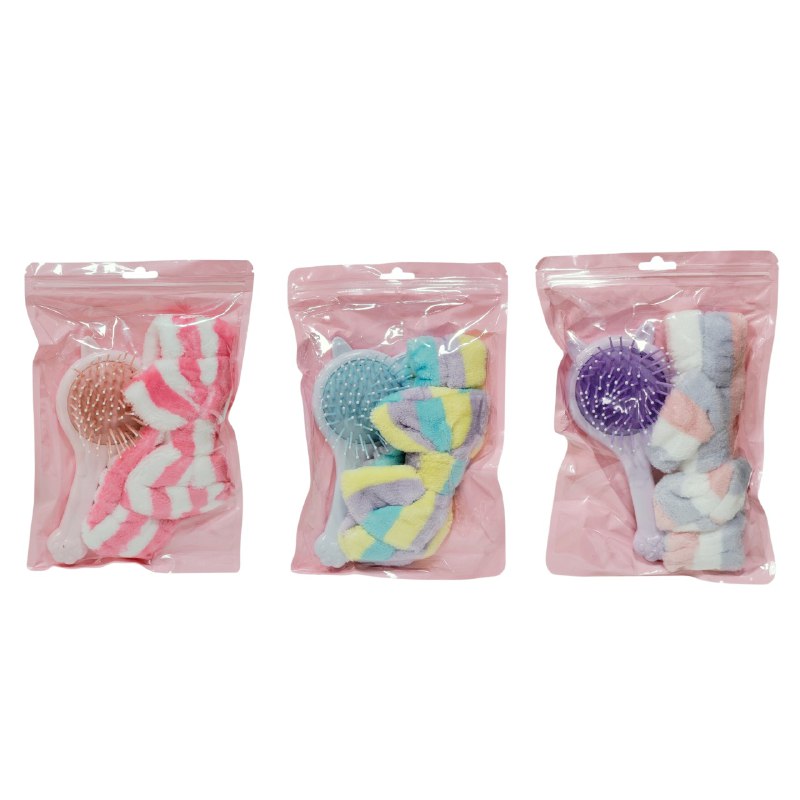 SET DE CUIDADO PERSONAL DE 2 PIEZAS, VINCHA ELASTICA Y PEINE DESENREDANTE 17CM