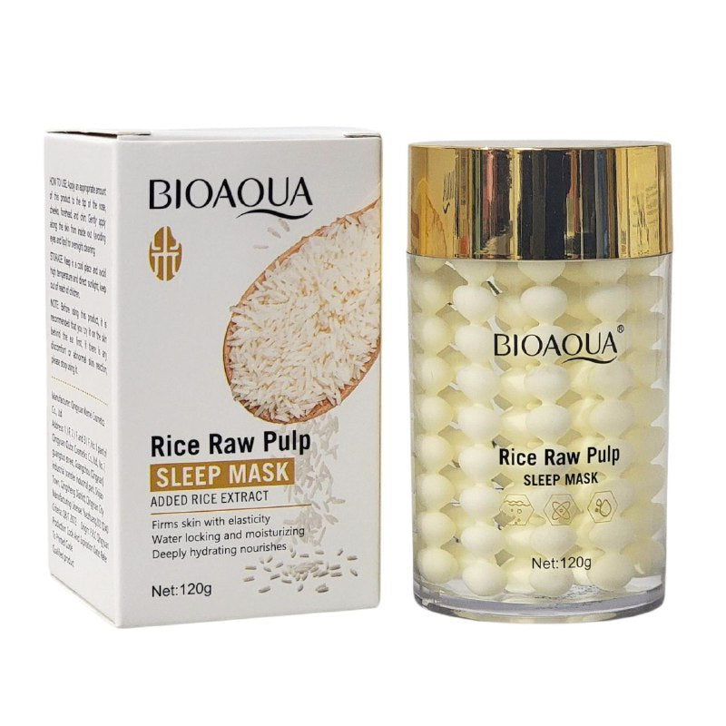 MASCARILLA FACIAL PARA DORMIR DE PULPA CRUDA DE ARROZ BIOAQUA 120G