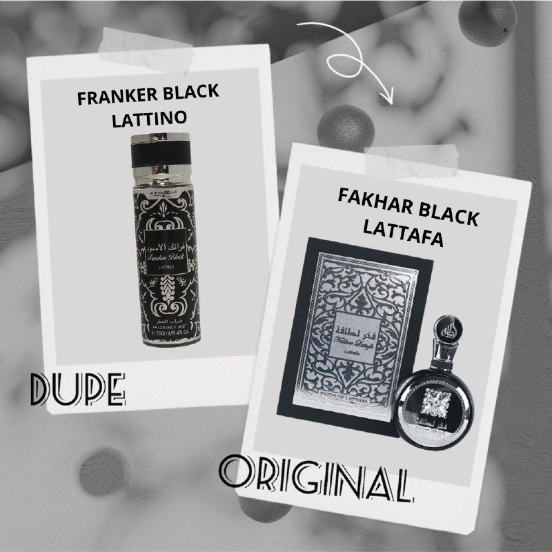 SPLASH FRANKER BLACK LATTINA 250ML (H) (AROMA SIMILAR LATTAFA FAKHAR BLACK)