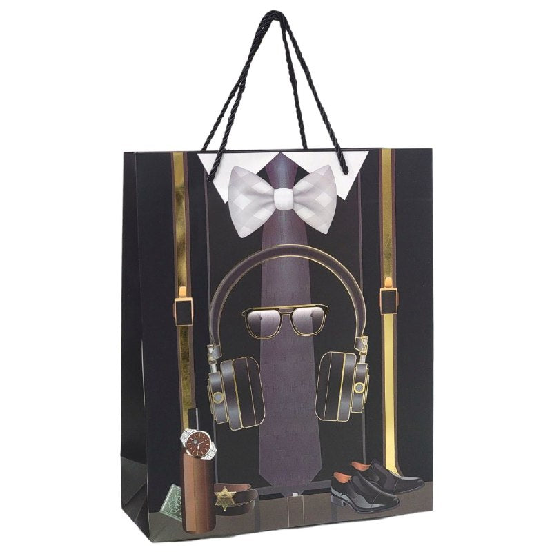 BOLSA DE REGALO PARA HOMBRE MEDIANA 26X32X10CM