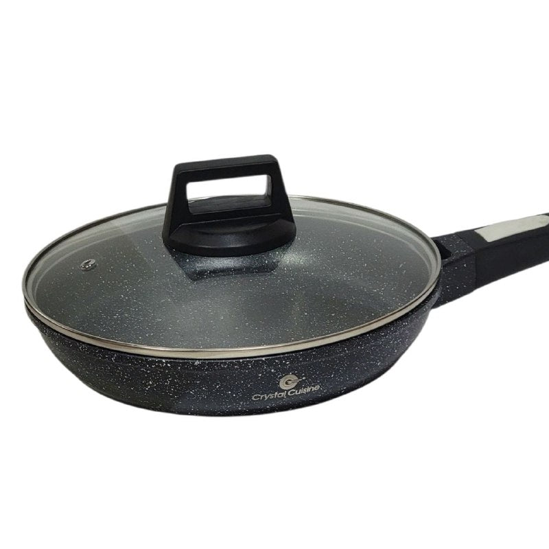 SARTEN CACEROLA ANTIADHERENTE DE 28CM DIAMETRO CON TAPADERA DE CRISTAL CRYSTAL CUISINE