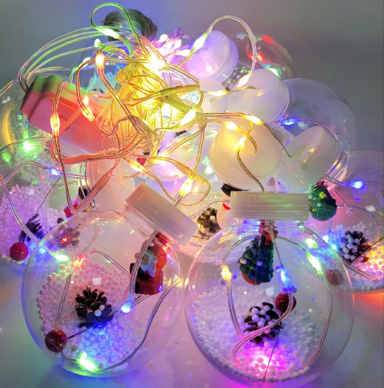 LUCES DECORATIVAS NAVIDEÑAS CORTINA DE LUZ LED DE 10 COLGANTES, PERFECTA PARA INTERIORES Y EXTERIORES, LUZ MULTICOLOR 23.5X16X16.5CM