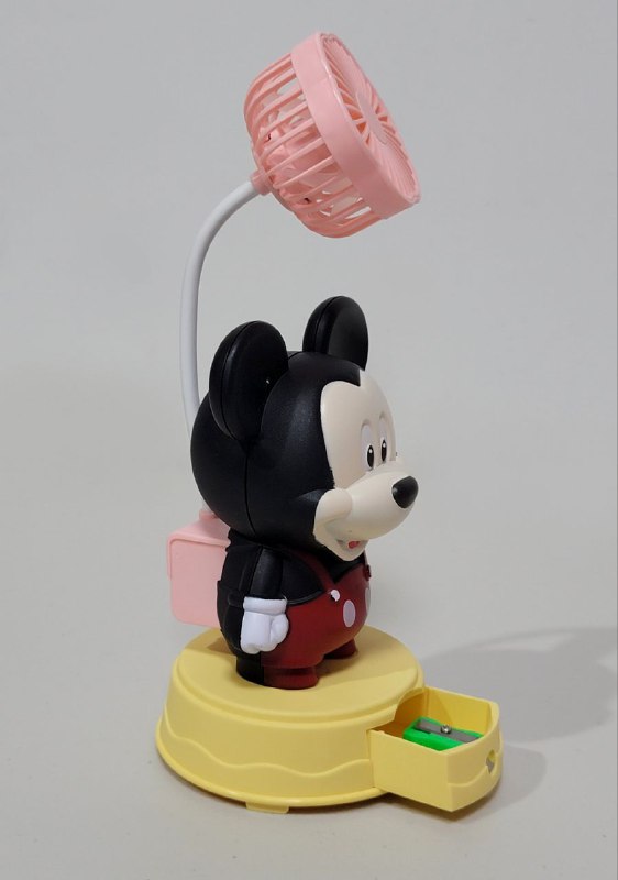 VENTILADOR DE MESA RECARGABLE DE MICKEY MOUSE CON SACAPUNTAS TABLE FAN