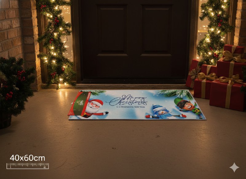 ALFOMBRAS DECORATIVAS NAVIDEÑAS PARA PISO ELEGANTES Y FESTIVAS 40X60CM, CREAN UNA ATMOSFERA MAGICA EN TU ENTRADA, COCINA O PASILLO BENELI HOME 8 ESTILOS