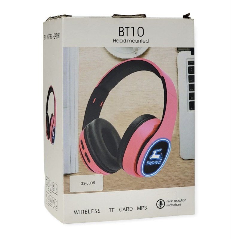 AUDIFONOS AURICULARES BLUETOOTH INALAMBRICOS CON MICROFONO Y LUZ BT10 HEAD MOUNTED