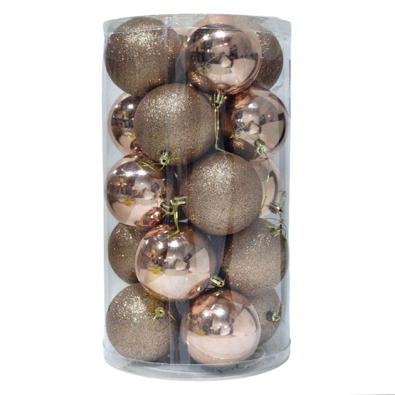 DECORACION ADORNO NAVIDEÑO PAQUETE DE 20 BOLAS DECORATIVAS,8 CM 49X64X49 IDEALES PARA DARLE UN TOQUE UNICO A TU ARBOL DE NAVIDAD