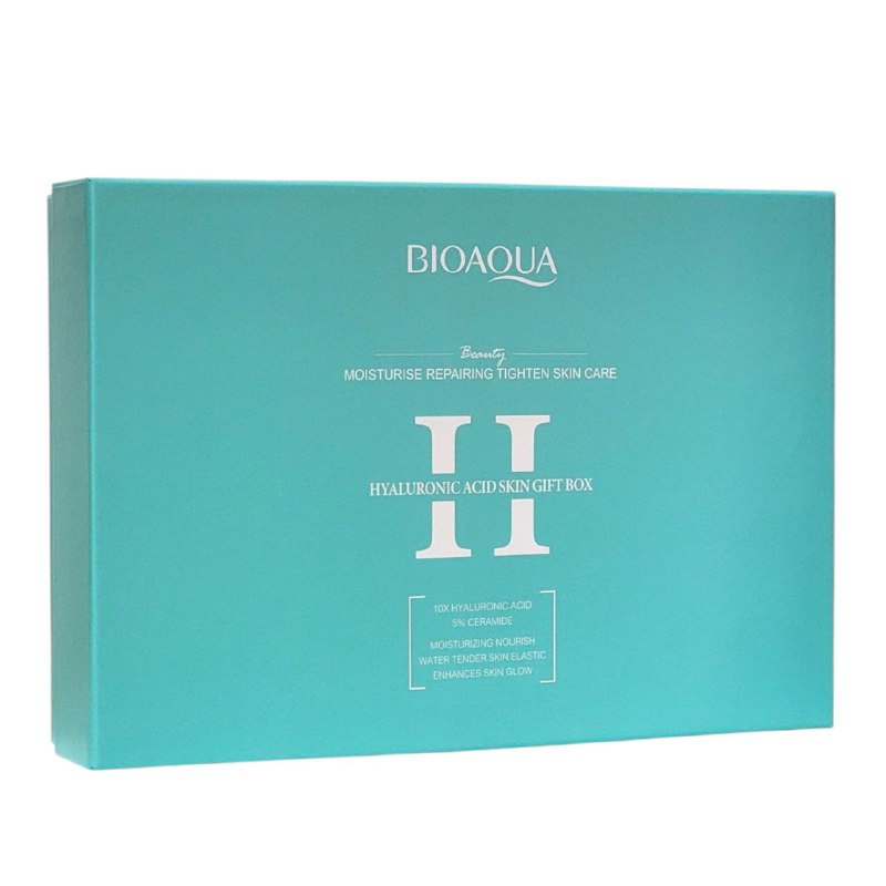SET DE CUIDADO FACIAL DE ACIDO HIALURONICO DE 6 PIEZAS, HIDRATA, REPARA Y TENSA LA PIEL BIOAQUA HYALURONIC ACID