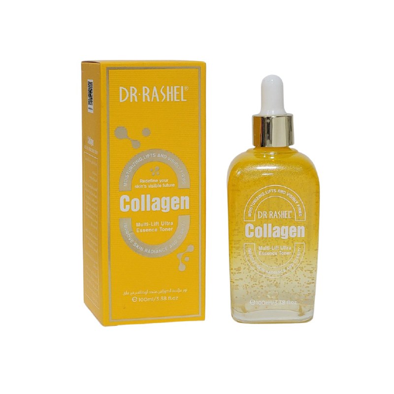 TONICO FACIAL DE COLAGENO, ESENCIA POTENCIADA POR COLAGENO LEVANTA, REAFIRMA, MEJORA LAS ARRUGAS Y REDUCE LAS MANCHAS OSCURAS DR RASHEL COLLAGEN 100ML