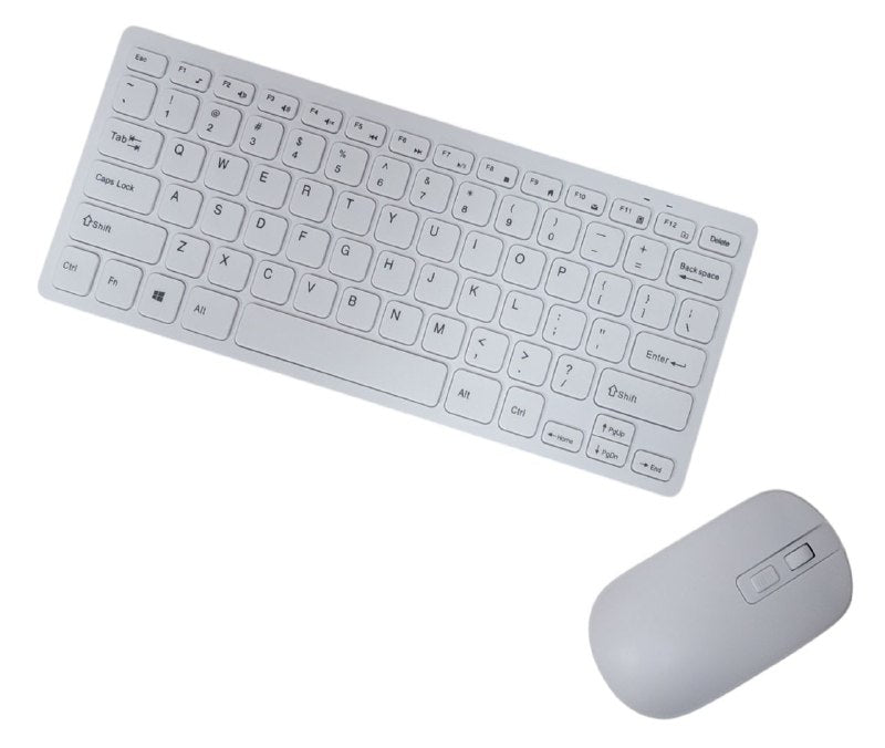 COMBO DE TECLADO Y MOUSE PORTATIL INALAMBRICOS MINI COLOR BLANCO