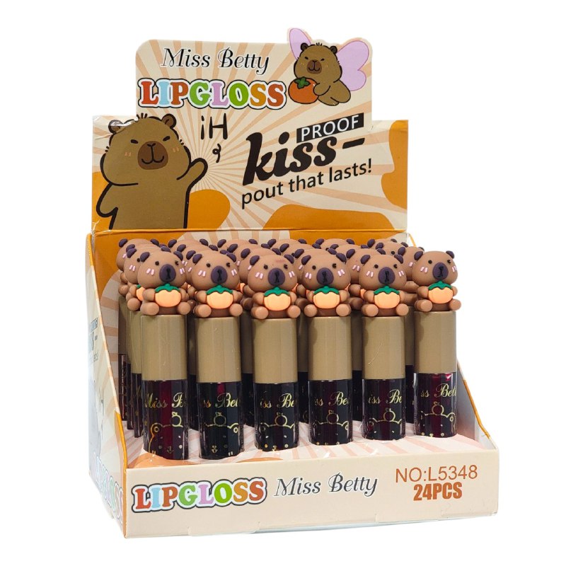 BRILLO LABIAL LIP A PRUEBA DE BESOS DURADERO FORMA CAPIBARA CAPYBARA MISS BETTY 8G
