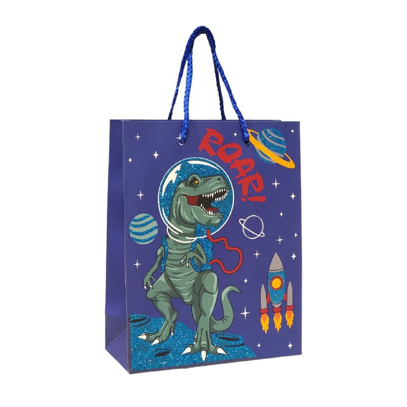 BOLSA DE REGALO DE DINOSAURIO PEQUEÑA 18X10X23CM