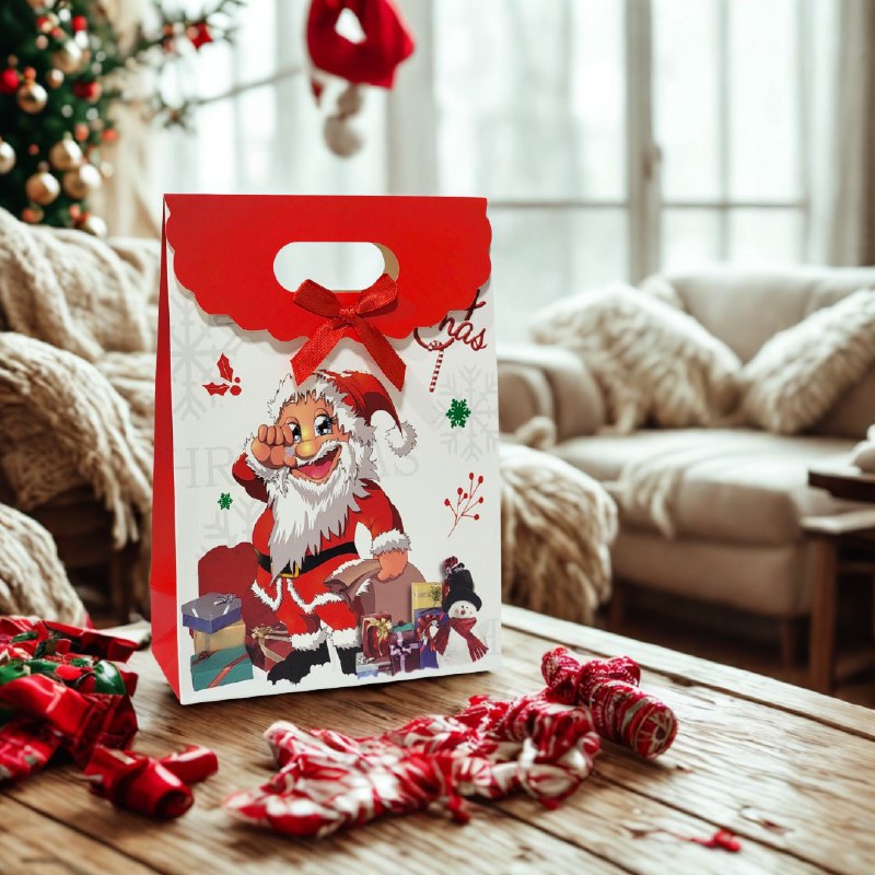 BOLSA DE REGALO NAVIDEÑA MINI MEDIANO 14X21CM