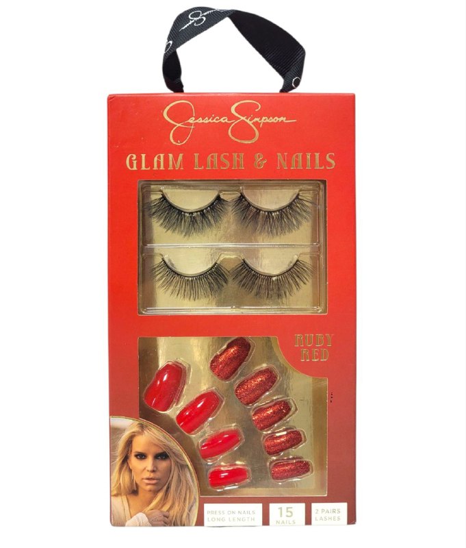 UÑAS Y PESTAÑAS GLAMUROSAS EN SET ORIGINAL JESSICA SIMPOSON