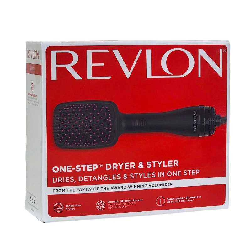 CEPILLO DE AIRE CALIENTE ONE STEP, DESENREDAD Y PEINA EN UN SOLO PASO, VOLUMIZADOR GRANDE SECA Y ALISA RAPIDAMENTE REVLON