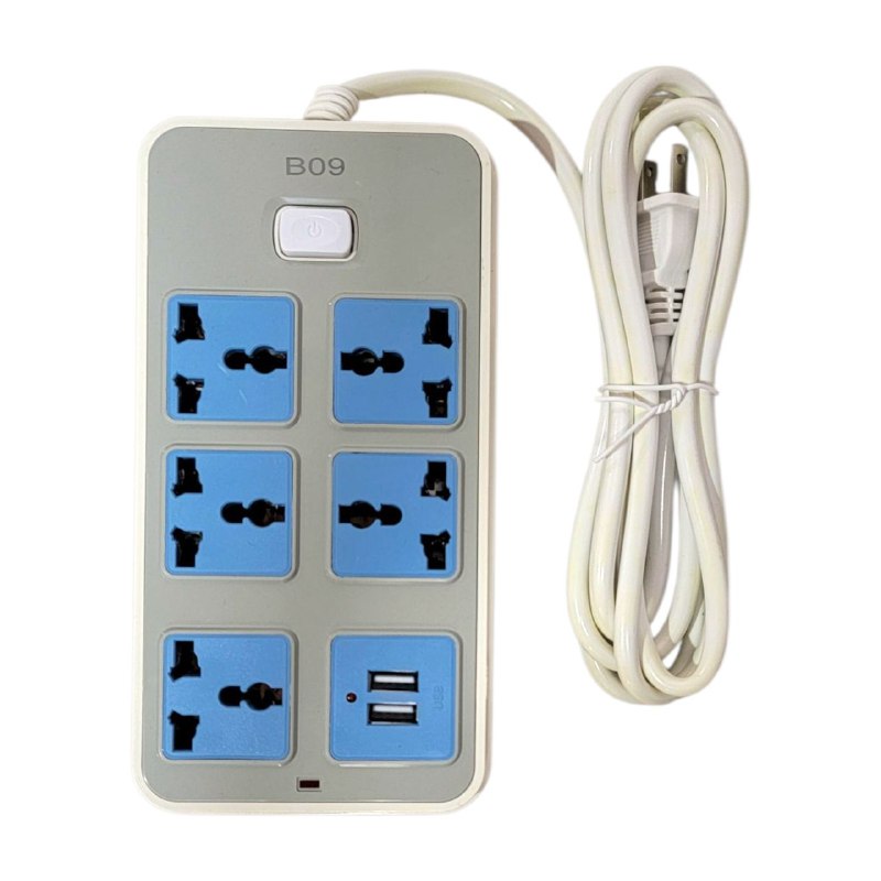 REGLETA EXTENSION ENCHUFE INTELIGENTE, ENCHUFE INTELIGENTE USB, VOLTAJE NOMIMAL 250V, MANTIENE CONECTADOS Y PROTEGIDOS CONTRA SOBRETENSIONES PARA HOGAR Y OFICINA 2 PUERTOS USB 110V-220V COLORFUL SERIES USB SMART SOCKET
