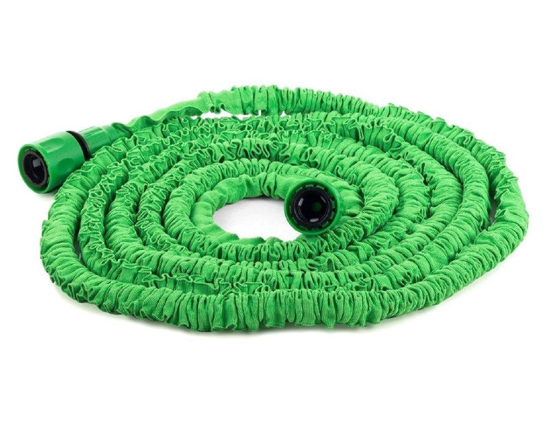 MANGUERA EXPANDIBLE FLEXIBLE CON BOQUILLA DE 7 FUNCIONES COLOR VERDE MAGIC HOSE 30M