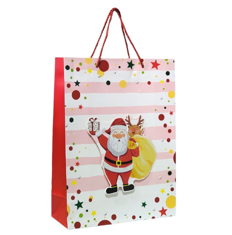 BOLSA DE REGALO NAVIDEÑA GRANDE 30X40X12CM