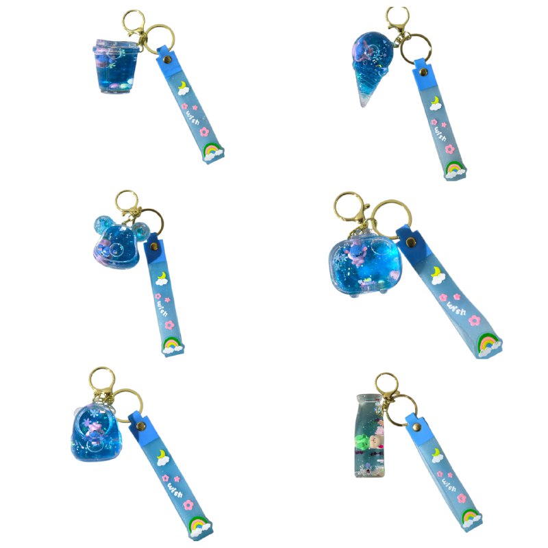 LLAVEROS DE ARENA MOVEDIZA LIQUIDA, 6 ESTILOS DISPONIBLES