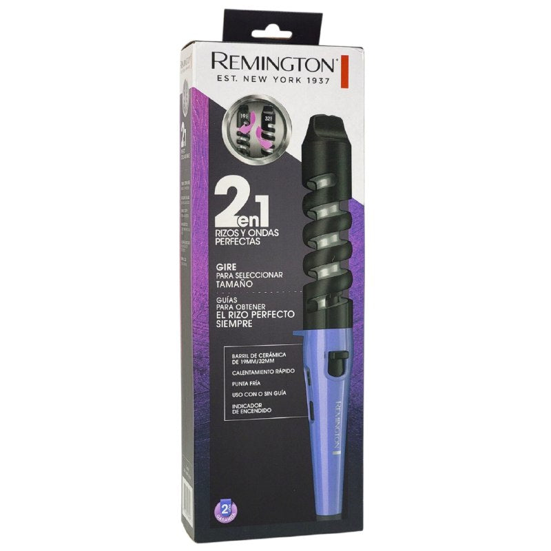 RIZADORA ENCOLOCHADORA 2 EN 1 DE RIZOS PERFECTOS DE CALENTAMIENTO RAPIDO REMINGTON