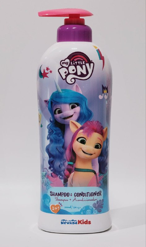 SHAMPOO PARA EL CABELLO 2 EN1, SHAMPOO Y ACONDICIONADOR PARA NIÑAS, FORMULA ULTRA SUAVE, LIMPIA Y SUAVIZA Y DEJA AROMA AGRADABLE NEVADA KIDS MY LITTLE PONY 1000ML