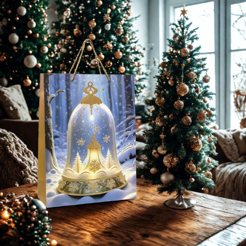 BOLSA DE REGALO NAVIDEÑA GRANDE 30X40X12CM