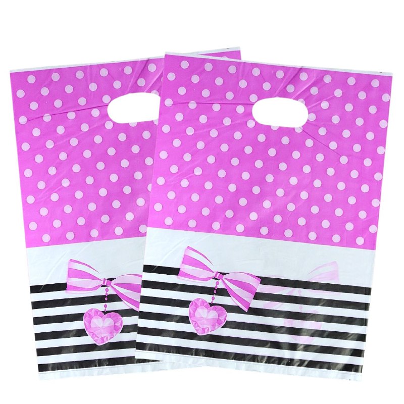 BOLSA DE REGALO PLASTICA MEDIANA 25X35CM, PAQUETE 100UND